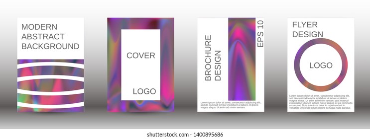 Flowing backgrounds as a modern template for design. Creative fluid backgrounds from current forms for the design of fashionable abstract covers, banners, posters, booklets. Vector illustration EPS 10