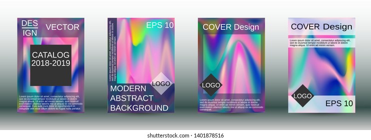 Flowing backgrounds as a modern template for design. Creative fluid backgrounds from current forms for the design of fashionable abstract covers, banners, posters, booklets. Vector illustration EPS 10