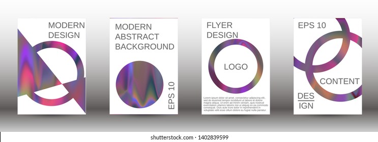 Flowing backgrounds as a modern template for design. Creative fluid backgrounds from current forms for the design of fashionable abstract covers, banners, posters, booklets. Vector illustration EPS 10