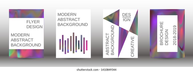 Flowing backgrounds as a modern template for design. Creative fluid backgrounds from current forms for the design of fashionable abstract covers, banners, posters, booklets. Vector illustration EPS 10