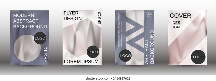Flowing backgrounds as a modern template for design. Creative fluid backgrounds from current forms for the design of fashionable abstract covers, banners, posters, booklets. Vector illustration EPS 10