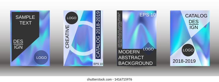 Flowing backgrounds as a modern template for design. Creative fluid backgrounds from current forms for the design of fashionable abstract covers, banners, posters, booklets. Vector illustration EPS 10