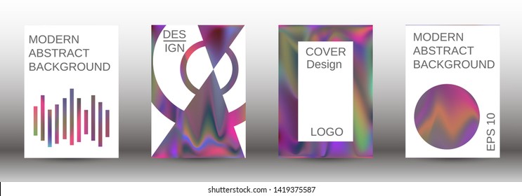 Flowing backgrounds as a modern template for design. Creative fluid backgrounds from current forms for the design of fashionable abstract covers, banners, posters, booklets. Vector illustration EPS 10