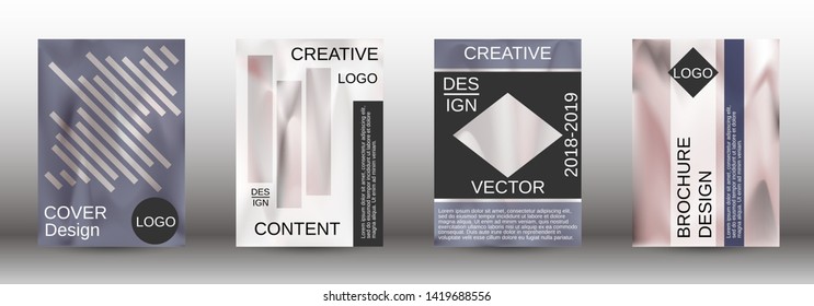 Flowing backgrounds as a modern template for design. Creative fluid backgrounds from current forms for the design of fashionable abstract covers, banners, posters, booklets. Vector illustration EPS 10