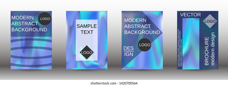 Flowing backgrounds as a modern template for design. Creative fluid backgrounds from current forms for the design of fashionable abstract covers, banners, posters, booklets. Vector illustration EPS 10