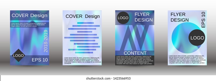 Flowing backgrounds as a modern template for design. Creative fluid backgrounds from current forms for the design of fashionable abstract covers, banners, posters, booklets. Vector illustration EPS 10