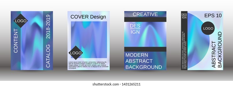 Flowing backgrounds as a modern template for design. Creative fluid backgrounds from current forms for the design of fashionable abstract covers, banners, posters, booklets. Vector illustration EPS 10