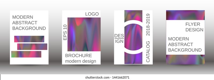 Flowing backgrounds as a modern template for design. Creative fluid backgrounds from current forms for the design of fashionable abstract covers, banners, posters, booklets. Vector illustration EPS 10