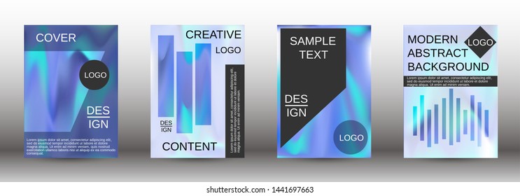 Flowing backgrounds as a modern template for design. Creative fluid backgrounds from current forms for the design of fashionable abstract covers, banners, posters, booklets. Vector illustration EPS 10