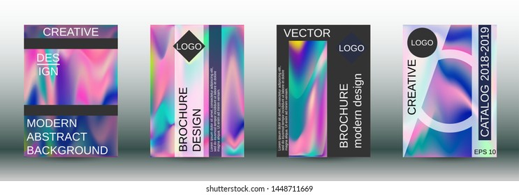 Flowing backgrounds as a modern template for design. Creative fluid backgrounds from current forms for the design of fashionable abstract covers, banners, posters, booklets. Vector illustration EPS 10