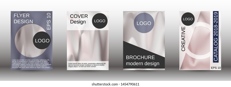 Flowing backgrounds as a modern template for design. Creative fluid backgrounds from current forms for the design of fashionable abstract covers, banners, posters, booklets. Vector illustration EPS 10
