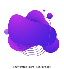Flowing badge for app. Geometric colored forms and lines. Gradient abstract banner with flowing liquid shapes. Template for logo, flyer, presentation
