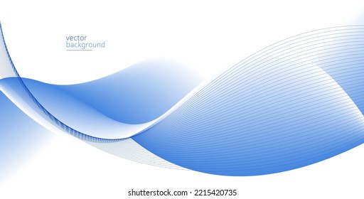 La forma de curva azul con un fondo abstracto vectorial de gradiente suave, arte relajante y tranquilo, puede ilustrar salud médica o sonido de la música.