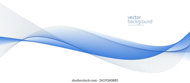 A forma de curva azul fluindo com fundo abstrato vetor gradiente suave, arte relaxante e tranquila, pode ilustrar a saúde médica ou o som da música.