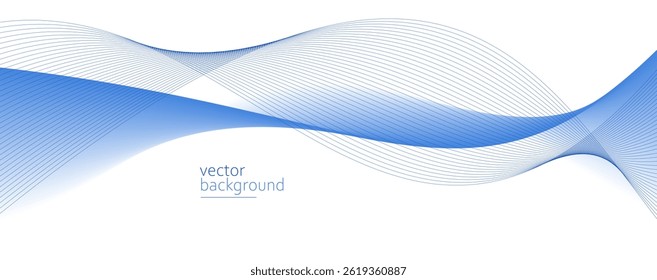 A forma de curva azul fluindo com fundo abstrato vetor gradiente suave, arte relaxante e tranquila, pode ilustrar a saúde médica ou o som da música.