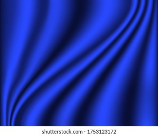 Tela azul flotante. Ilustración vectorial 3d.