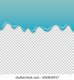 Flowing blue sauce vector.