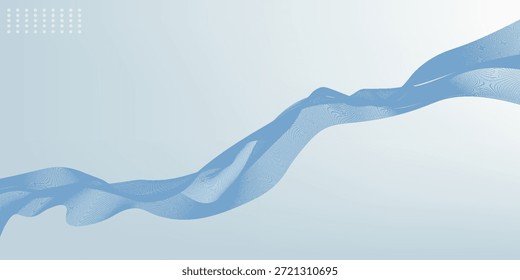 Fluxo azul translúcido ondas de tecido, abstrato, minimalista, fundo sereno. O movimento suave cria formas suaves e elegantes. Útil para temas de arte, design, beleza ou bem-estar