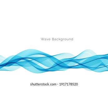 Flowing blue wave motion background vector