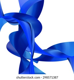 Flowing blue waves, abstract background