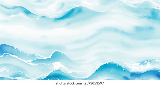 Flowing Blue and White Coastal Water Splash: A Dreamy and Abstract Interpretation of the Ocean’s Motion, Featuring Layered Waves and a Gentle Breeze Across the Sea
