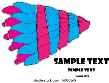 Flowing, bright blue and pink abstract vector illustration