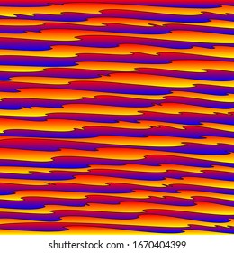 Flowing bright red scribbles of art waves and blue lines.
