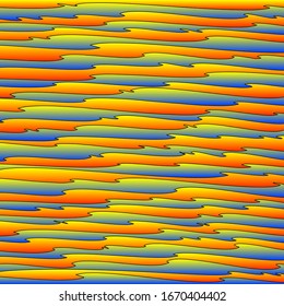 Colores amarillos brillantes de olas de arte y líneas azules claras.