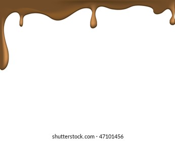 Flowing brown chocolate - vector illustration