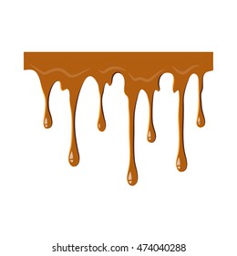 Flowing caramel icon isolated on white background. Sweetness symbol
