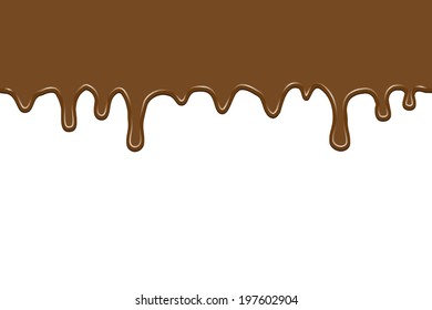 Realistic Vector Illustration Melted Chocolate Dripping Stock Vector ...