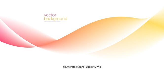 Flowing color curve shape with soft gradient vector abstract background, relaxing and tranquil art, ease and tranquil image.