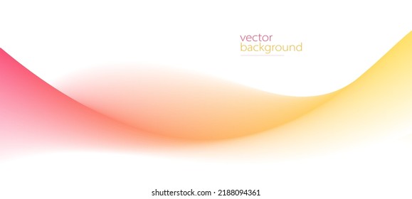 Flowing color curve shape with soft gradient vector abstract background, relaxing and tranquil art, ease and tranquil image.