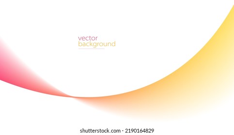 Flowing color curve shape with soft gradient vector abstract background, relaxing and tranquil art, ease and tranquil image.