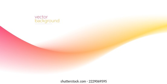 Flowing color curve shape with soft gradient vector abstract background, relaxing and tranquil art, ease and tranquil image.