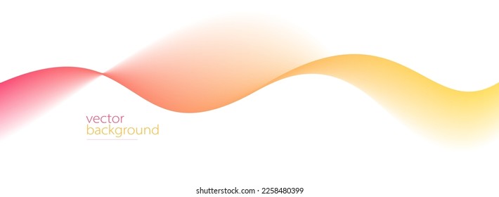 Flowing color curve shape with soft gradient vector abstract background, relaxing and tranquil art, ease and tranquil image.