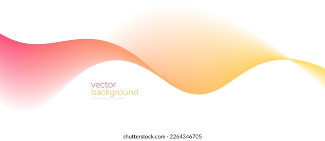 Flowing color curve shape with soft gradient vector abstract background, relaxing and tranquil art, ease and tranquil image.