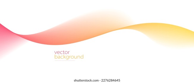 Flowing color curve shape with soft gradient vector abstract background, relaxing and tranquil art, ease and tranquil image.