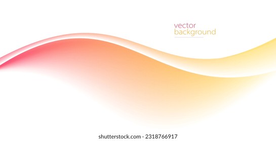 Flowing color curve shape with soft gradient vector abstract background, relaxing and tranquil art, ease and tranquil image.