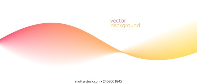 Flowing color curve shape with soft gradient vector abstract background, relaxing and tranquil art, ease and tranquil image.