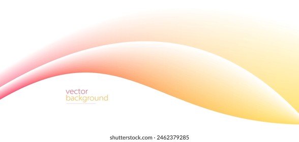 Flowing color curve shape with soft gradient vector abstract background, relaxing and tranquil art, ease and tranquil image.