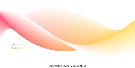 Flowing color curve shape with soft gradient vector abstract background, relaxing and tranquil art, ease and tranquil image.