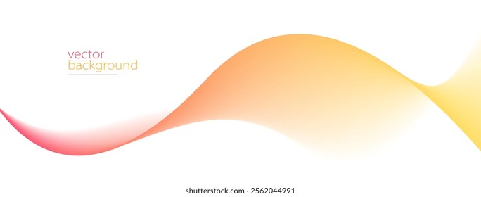 Flowing color curve shape with soft gradient vector abstract background, relaxing and tranquil art, ease and tranquil image.