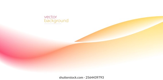 Flowing color curve shape with soft gradient vector abstract background, relaxing and tranquil art, ease and tranquil image.