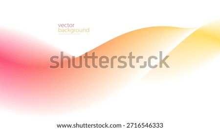 Flowing color curve shape with soft gradient vector abstract background, relaxing and tranquil art, ease and tranquil image.