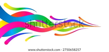 Flowing Color Line Waves. Abstract Gradient Ribbon Background. Vector Dynamic Rainbow Line Pattern. Liquid Splash Paint Splash Stream.