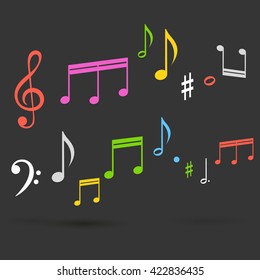 Ilustración vectorial de las notas de color de flujo