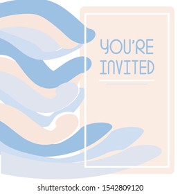 Flowing Color Waves Framed Background Template with Copy Space