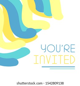Flowing Color Waves Framed Background Template with Copy Space