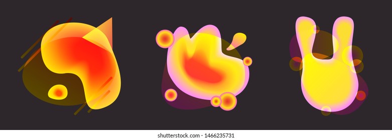 Flowing colorful shape background liquid shapes set on black